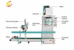 Personalización de la máquina de embalaje semiautomático Máquina de llenado de bolsas 20 kg 50 kg para fertilizante orgánico de alimentación