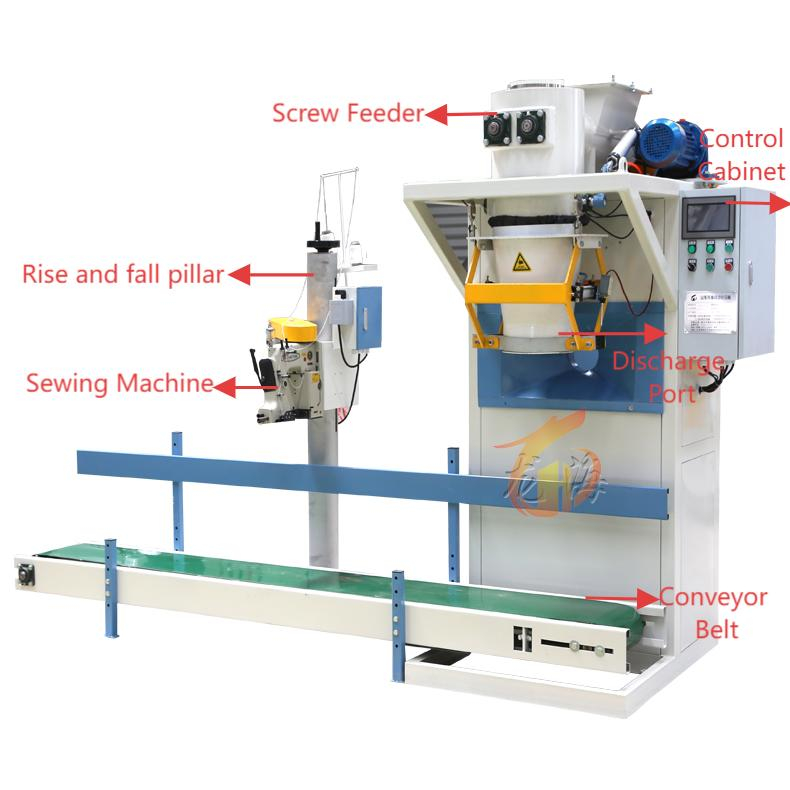 Máquina automática de envasado de café a granel de 25 kg a granel con una película de etiquetado de envoltura de relleno de funcionamiento fácil para alimentos para alimentos