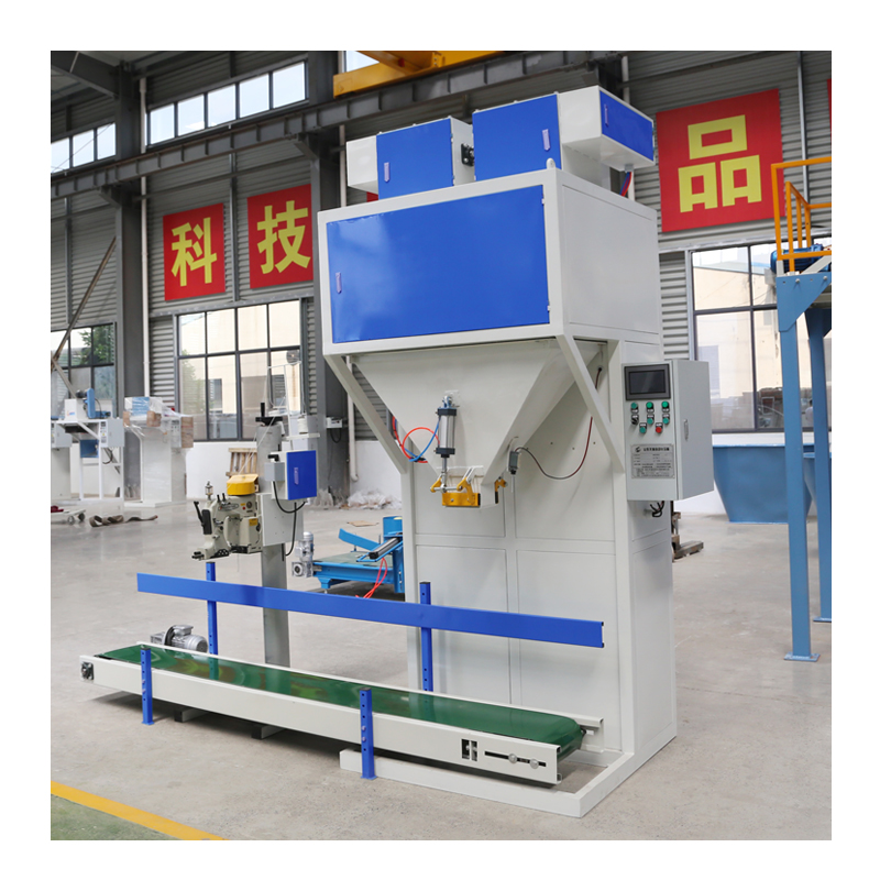 Sistema de pesaje de precisión Automático de 50 kg Fertilizante Máquina de embalaje de granulos Pneumáticos para alimentos Vidruces de madera de madera Plc