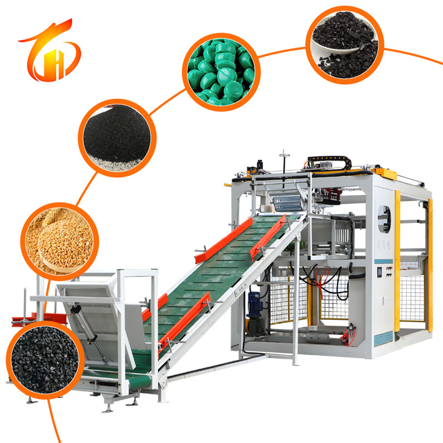 Paletizadora apiladora, 25kg, 50kg, bolsa de carbón de arroz, fabricante automático de bolsas de cemento para granos, paletizador de paletas de alta posición